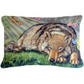 Micasa Wolf And Hummingbird Fabric Decorative Pillow MI720144